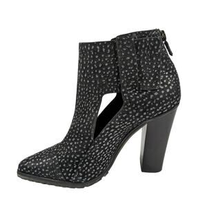 Tibi Perla Boot EU 35.5 Cutout Dark Gray Leather Speckled Pointed Toe Booties